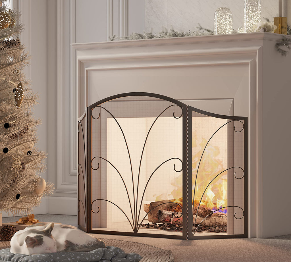 Arched Wrought Iron Fireplace Screen Z609