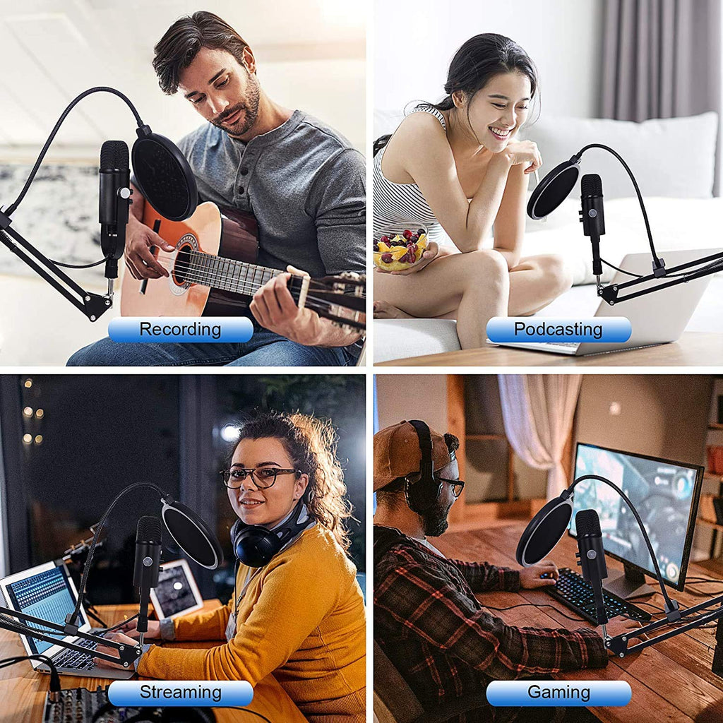 USB Condenser Microphone Kit with Boom Arm Q473