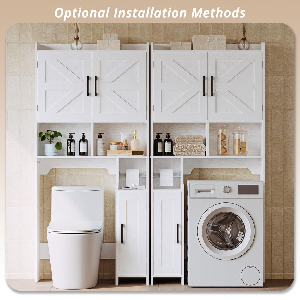 White Over The Toilet Storage Cabinet with Adjustable Shelves Z54754