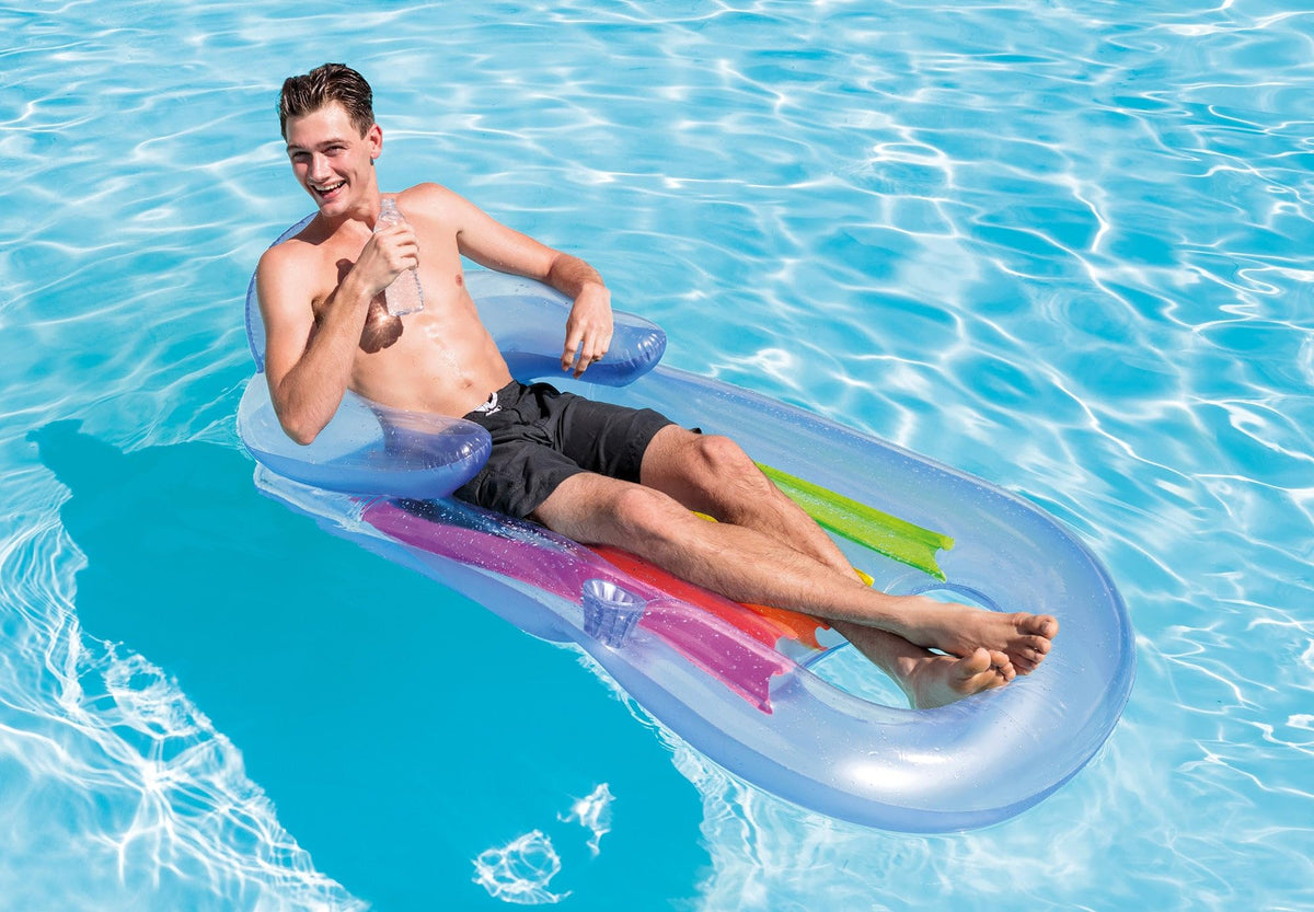Inflatable Lounge Blue & Pearlescent Silver 2 Pack B5734