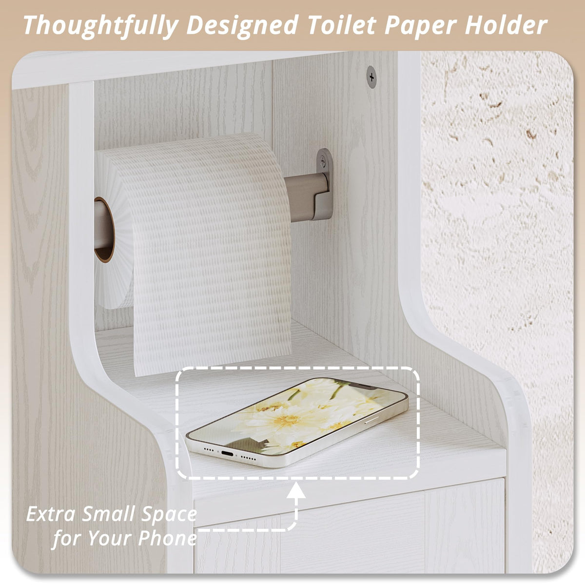 White Over The Toilet Storage Cabinet with Adjustable Shelves Z54754