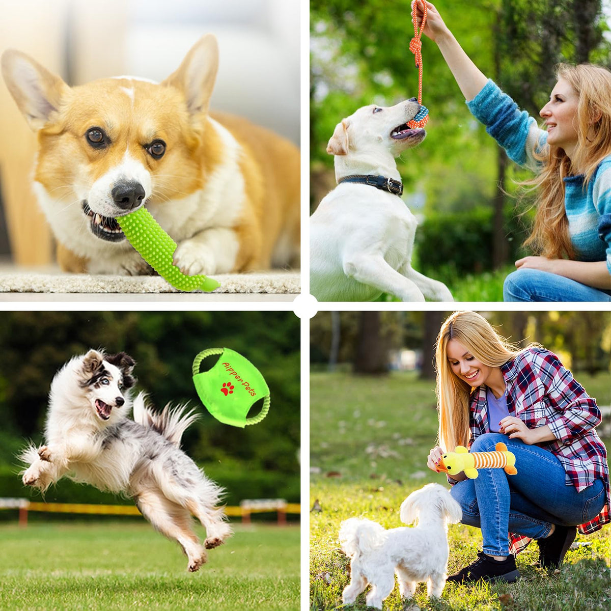 25 Pack Puppy Chew Toys with Squeak Plush Rope Toys U71000