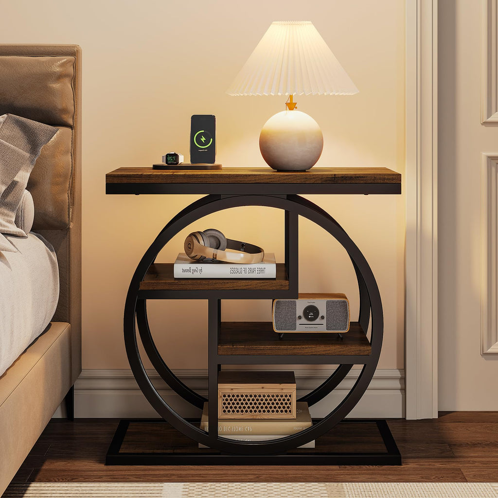 4-Tier Narrow Side Table with Storage Shelves V871963
