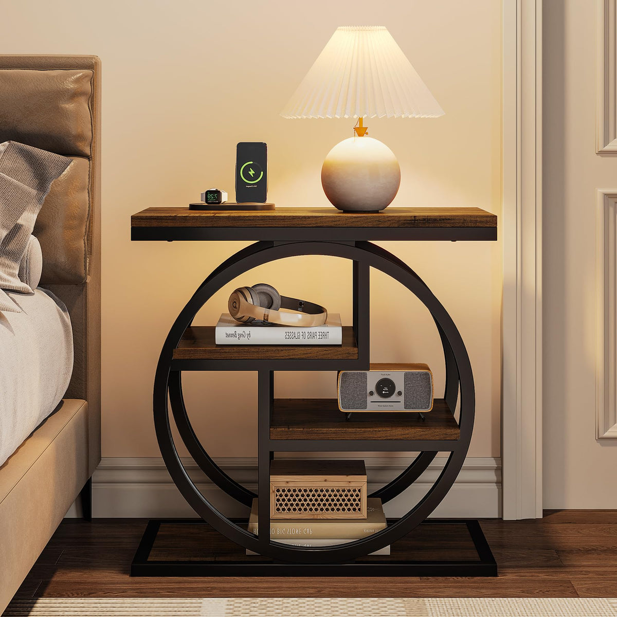 4-Tier Narrow Side Table with Storage Shelves V871963