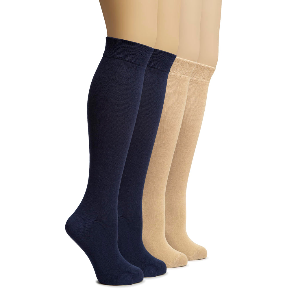 Rayon from Bamboo Knee High Socks 4 Pairs N116