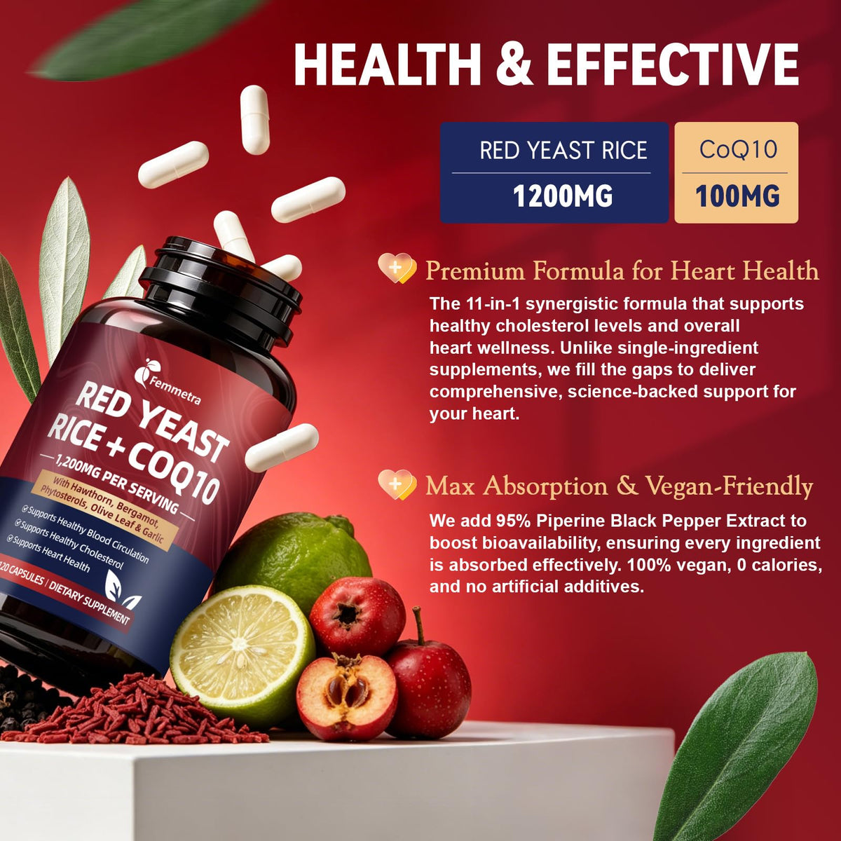 Red Yeast Rice with Coq10 120 Capsules N69836