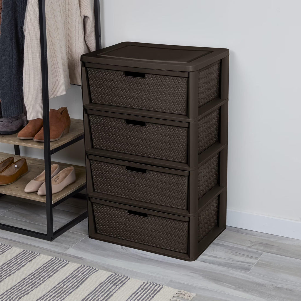 Brown 4 Drawer Plastic Storage Organizer J3785