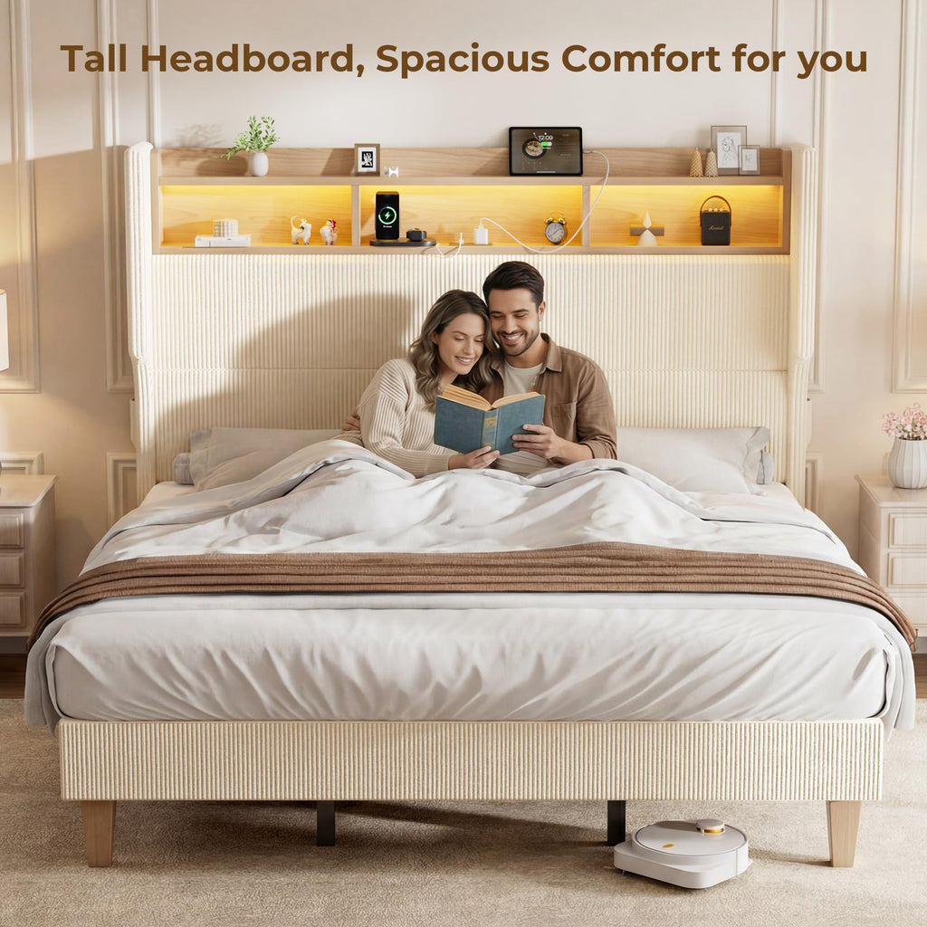Queen Size Bed Frame with Tall Headboard N76024