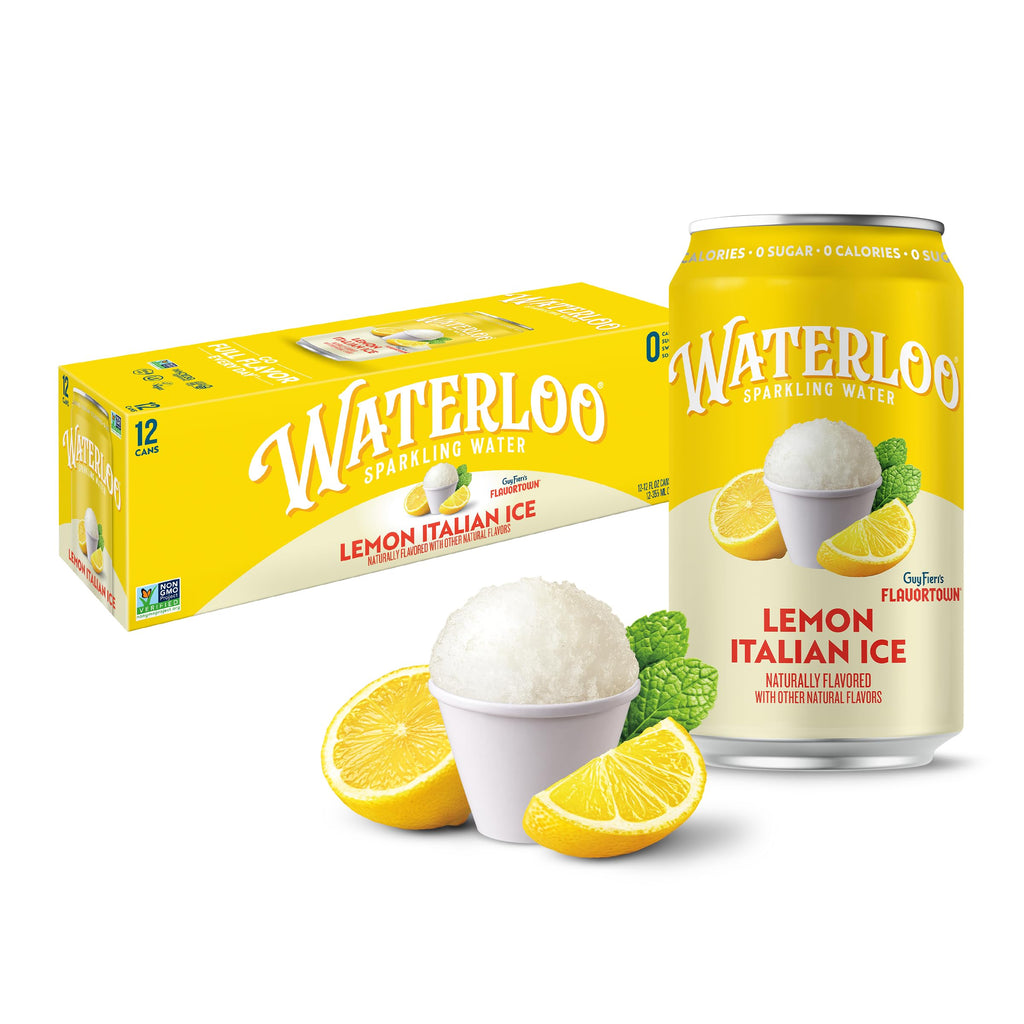 Lemon Italian Ice Sparkling Water 12 Fl Oz Cans Pack of 12 J818