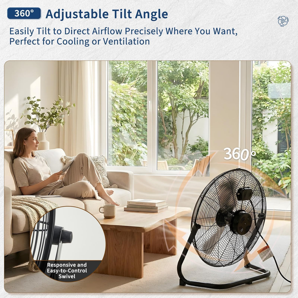 20 Inch 3 Speed High Velocity Industrial Floor Fan O639165