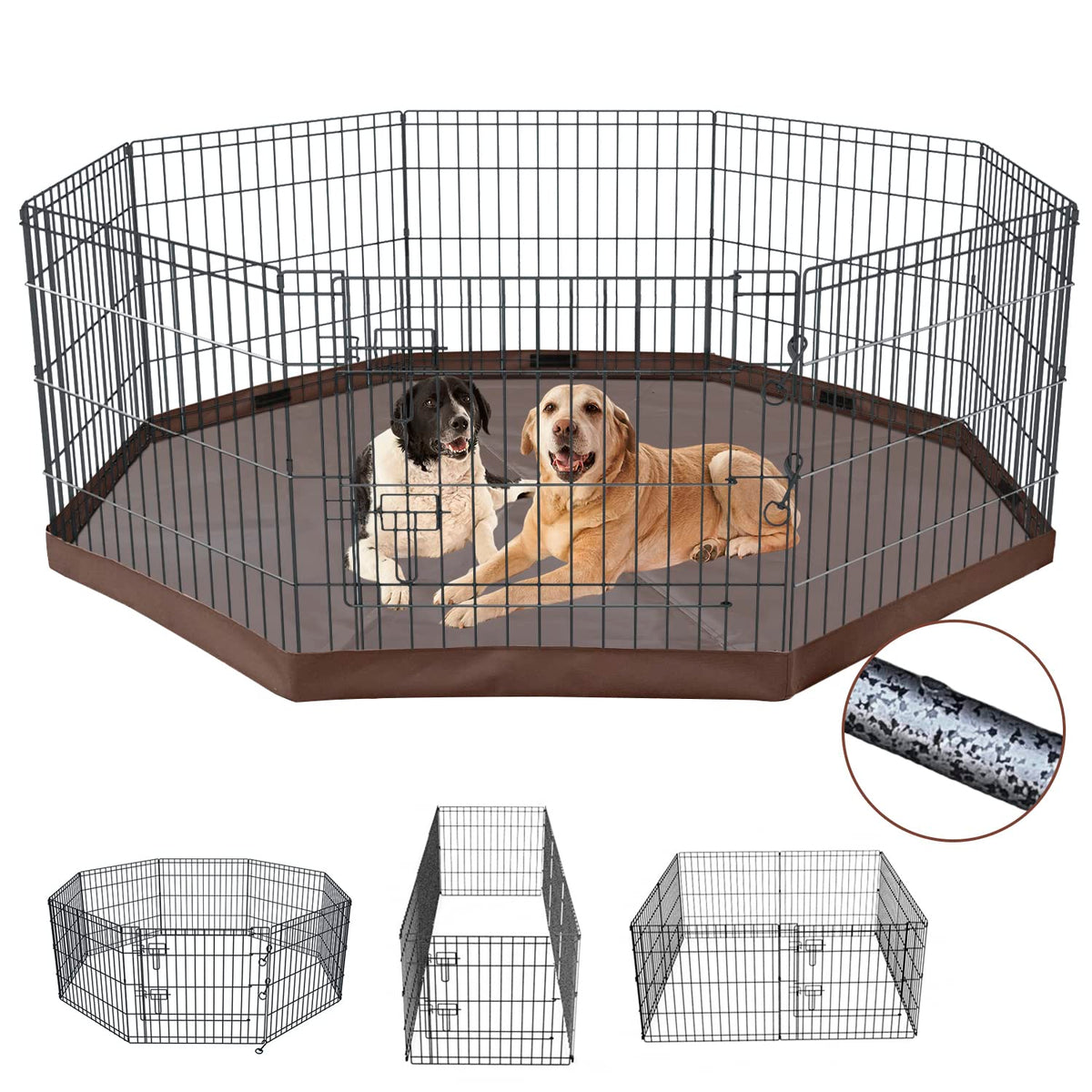 Foldable Metal Dog Playpen 8 Panels 36 Inch T7349