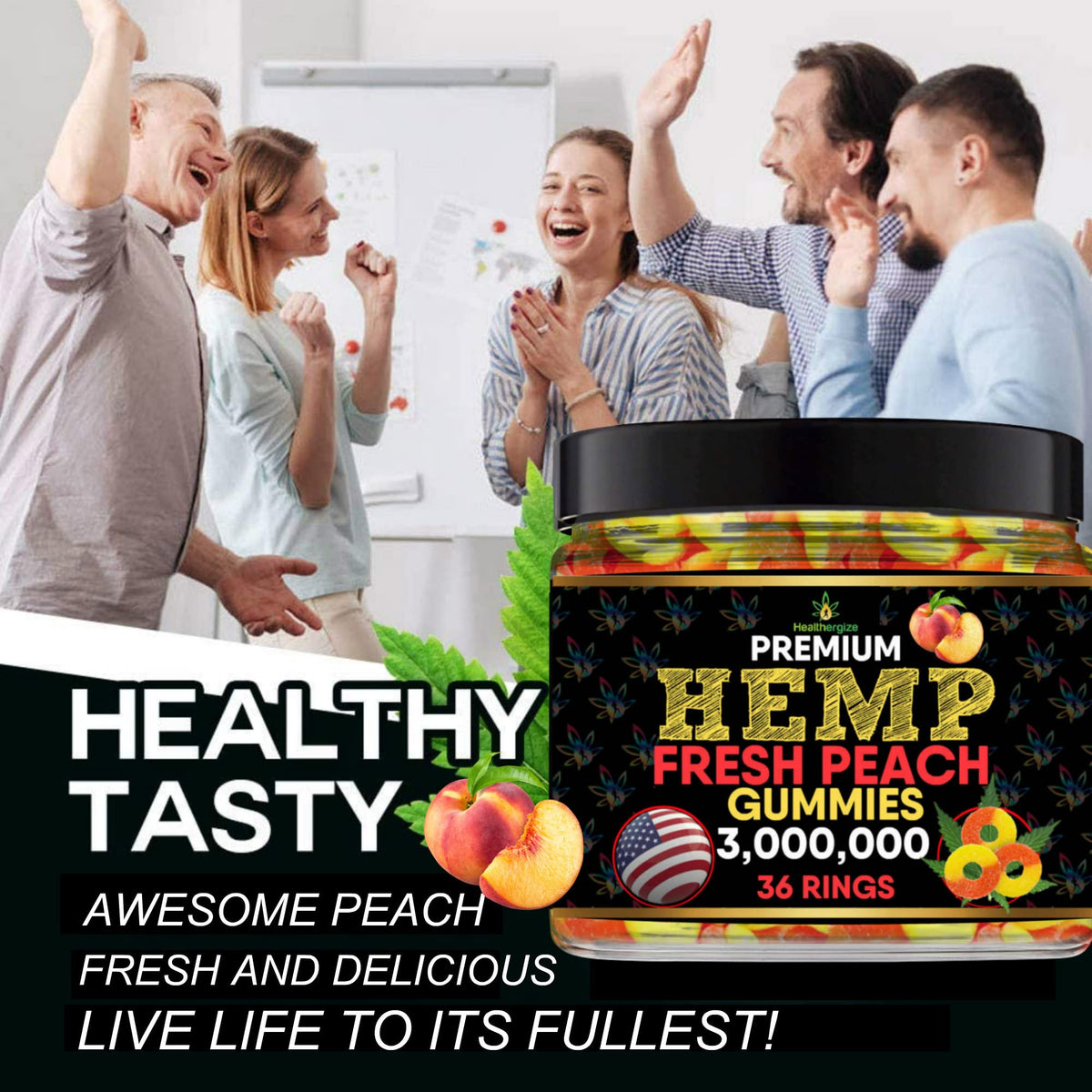 Hemp Gummies Peach Rings I612