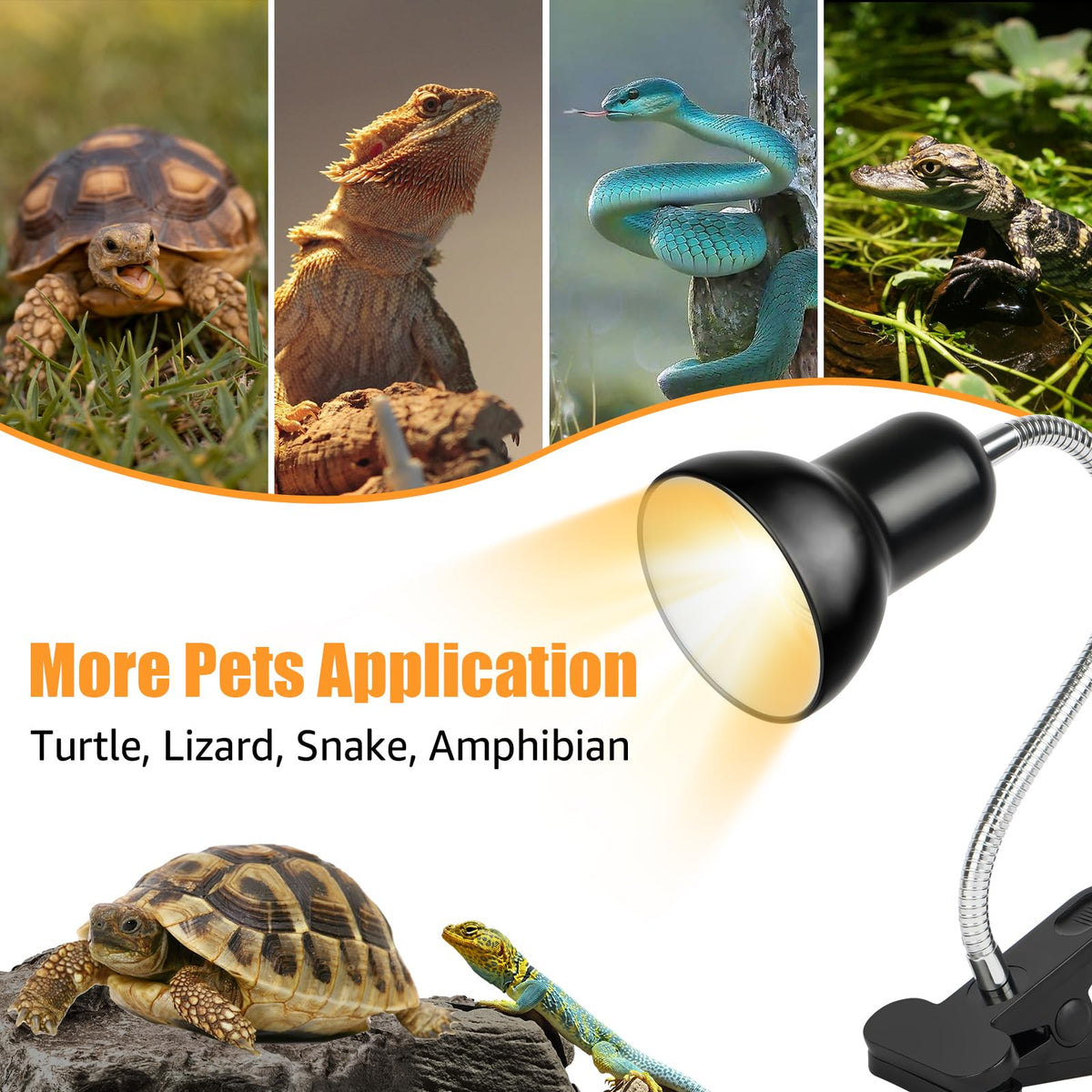 Reptile Heat Lamp UVA/UVB Light with 25W and 50W Bulbs F266