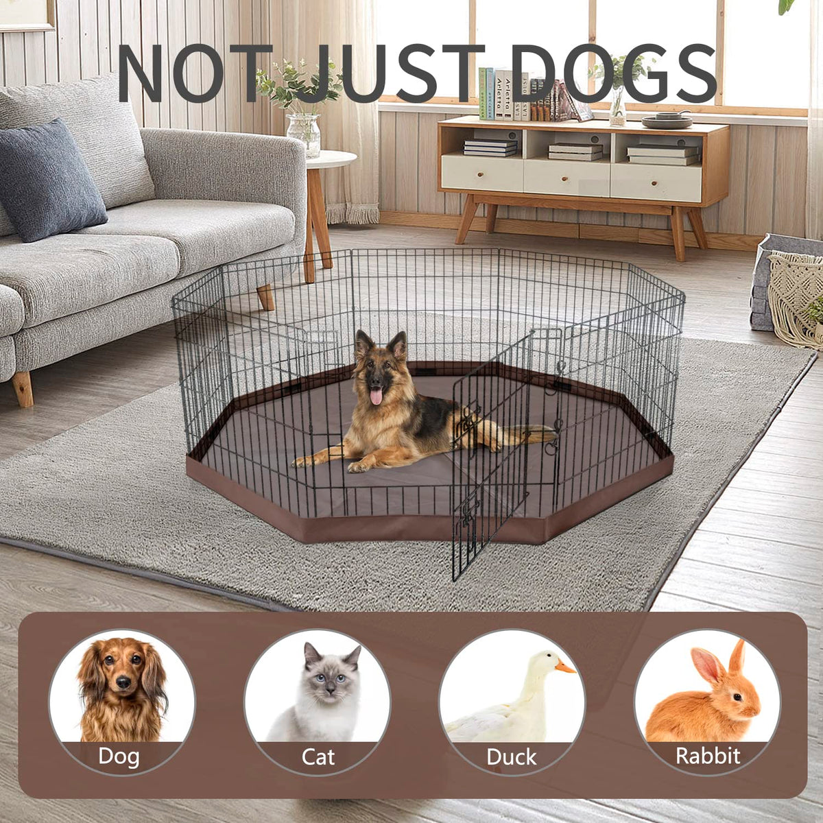 Foldable Metal Dog Playpen 8 Panels 36 Inch T7349