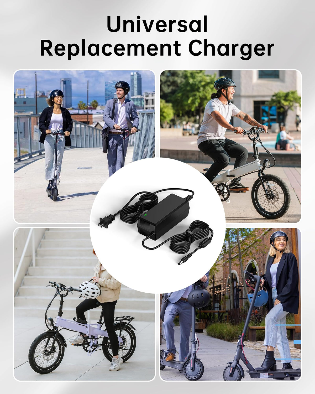 54.6V 2A Electric Scooter Charger 5 Connectors 8.2ft U3978