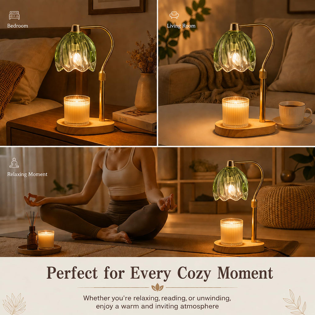 Green Dimmable Candle Warmer Lamp with Timer D156150