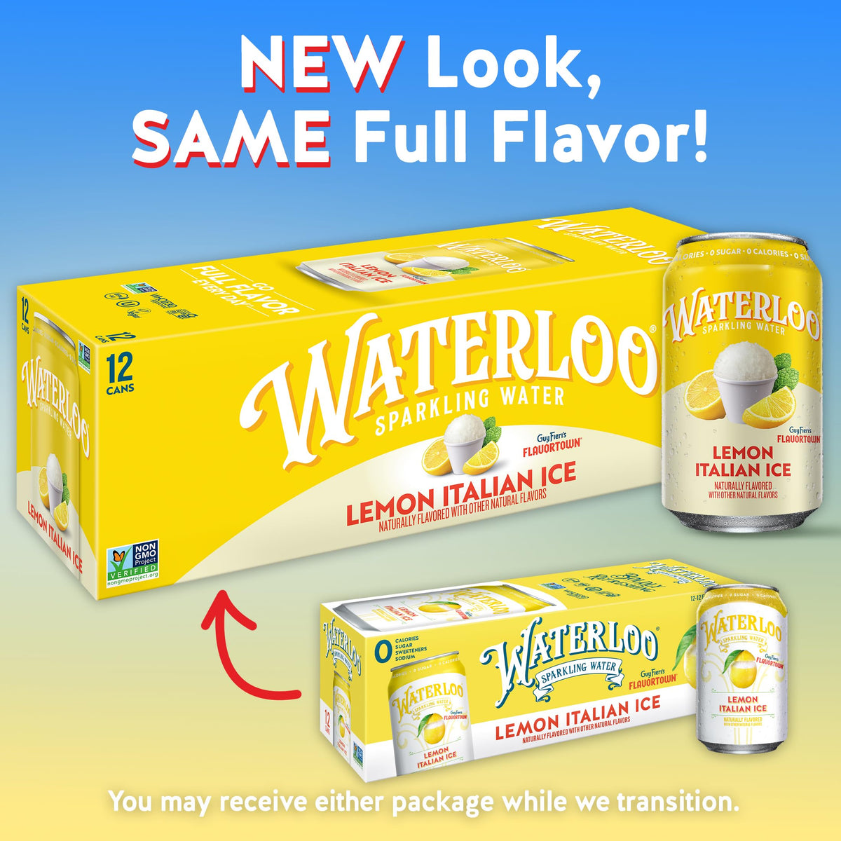 Lemon Italian Ice Sparkling Water 12 Fl Oz Cans Pack of 12 J818