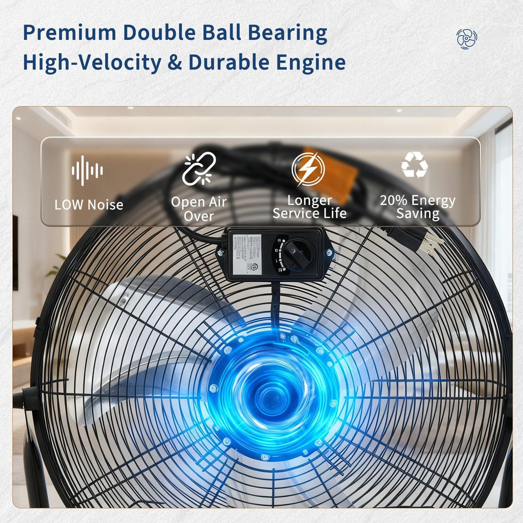 20 Inch 3 Speed High Velocity Industrial Floor Fan O639165