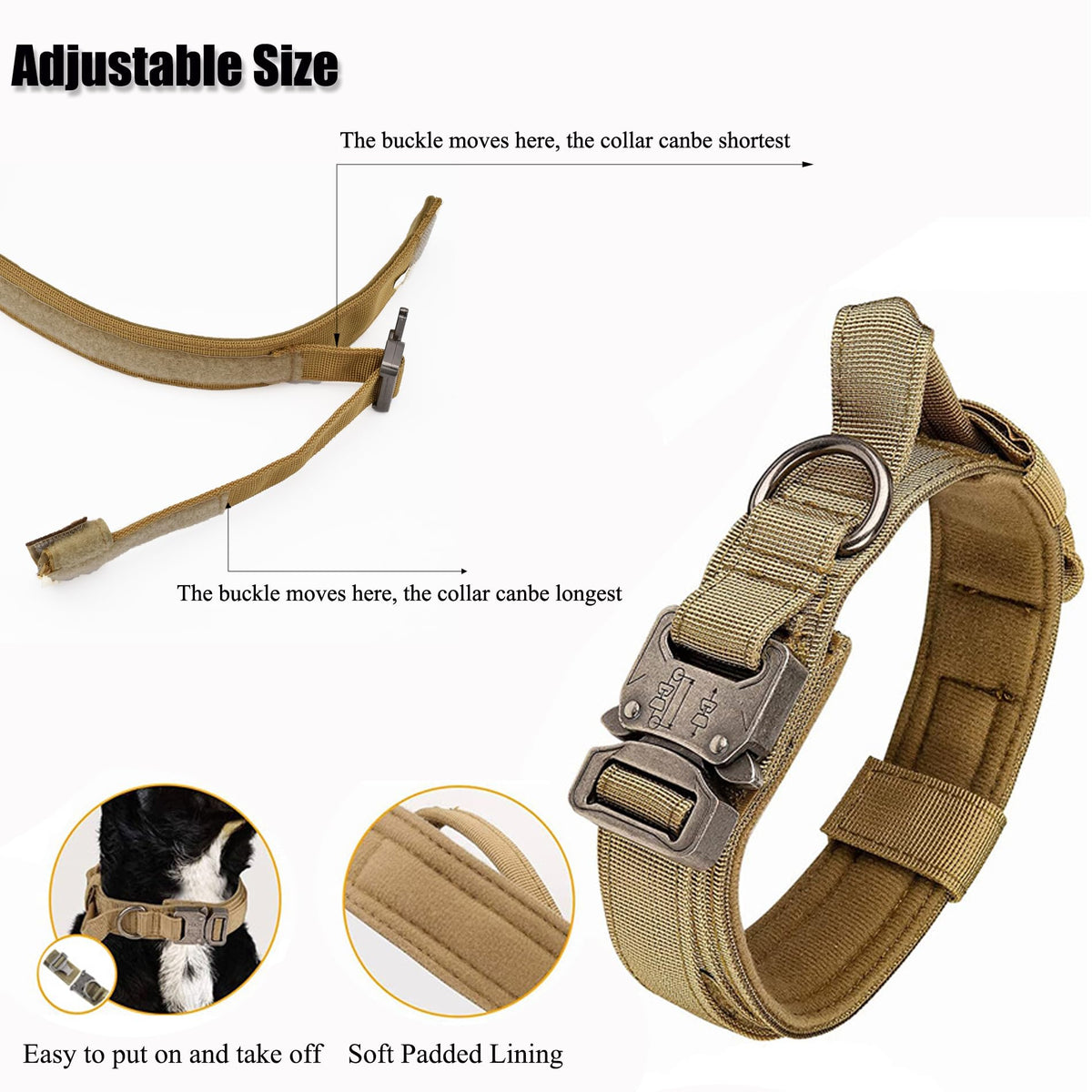 Adjustable Nylon Tactical Dog Collar N373678