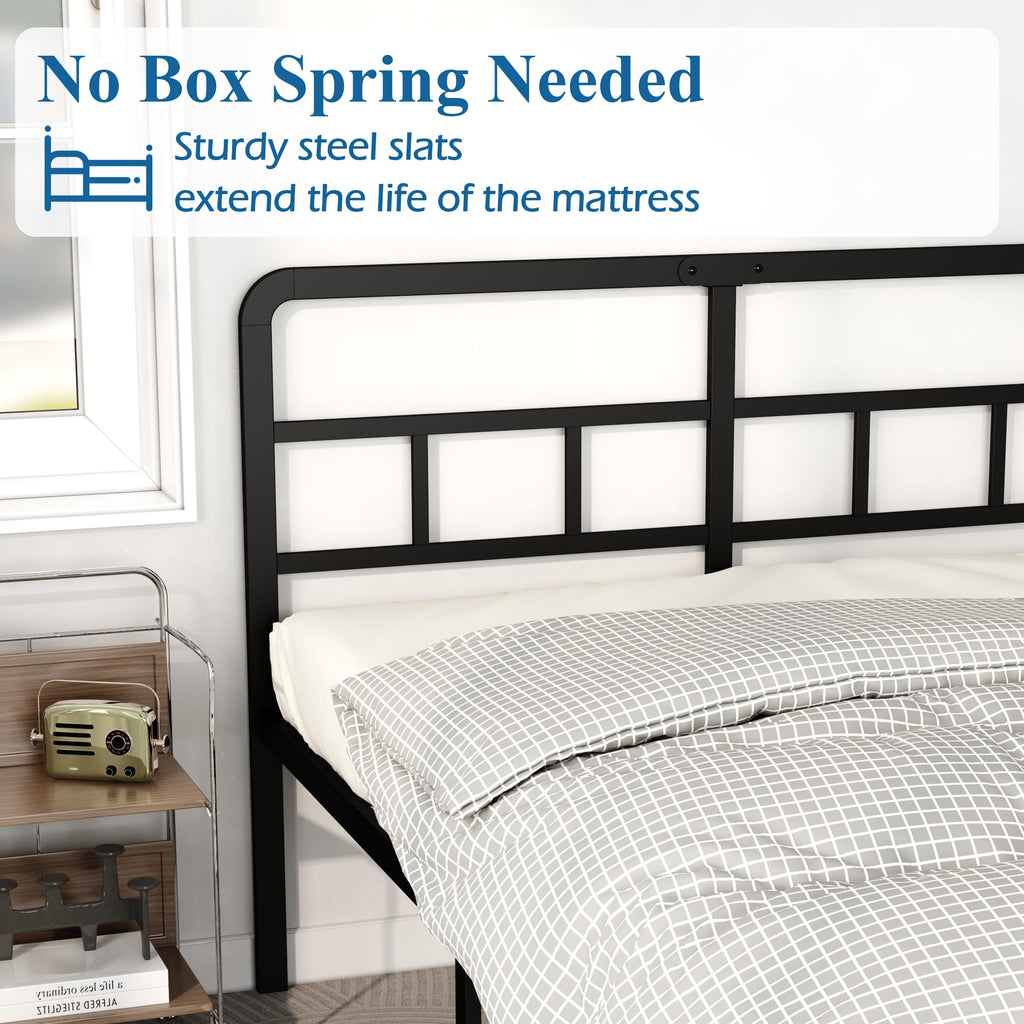 18 Inch Metal Queen Bed Frame with Headboard F96767