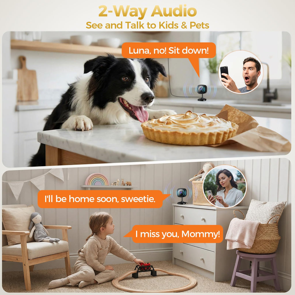 2K Indoor Security Camera 4-Pack with Night Vision F6114