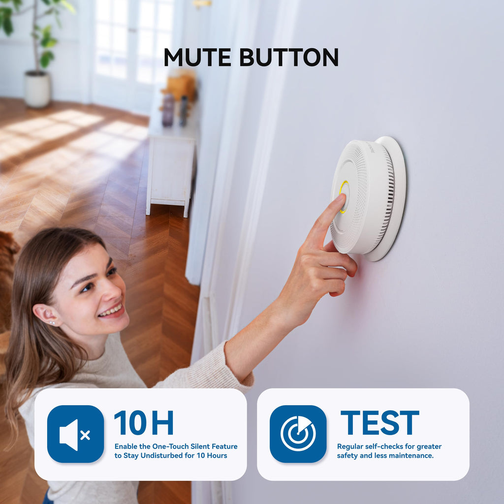 Smoke and Carbon Monoxide Detector 10-Year Battery 4 Pack H590