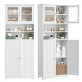66.9" H Tall White Bathroom Storage Cabinet Q5569