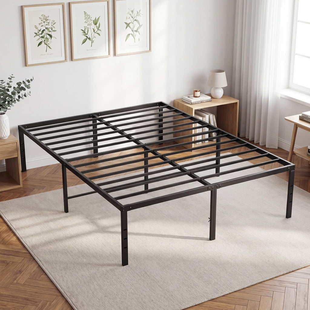 Queen 18 Inch Metal Platform Bed Frame O954162