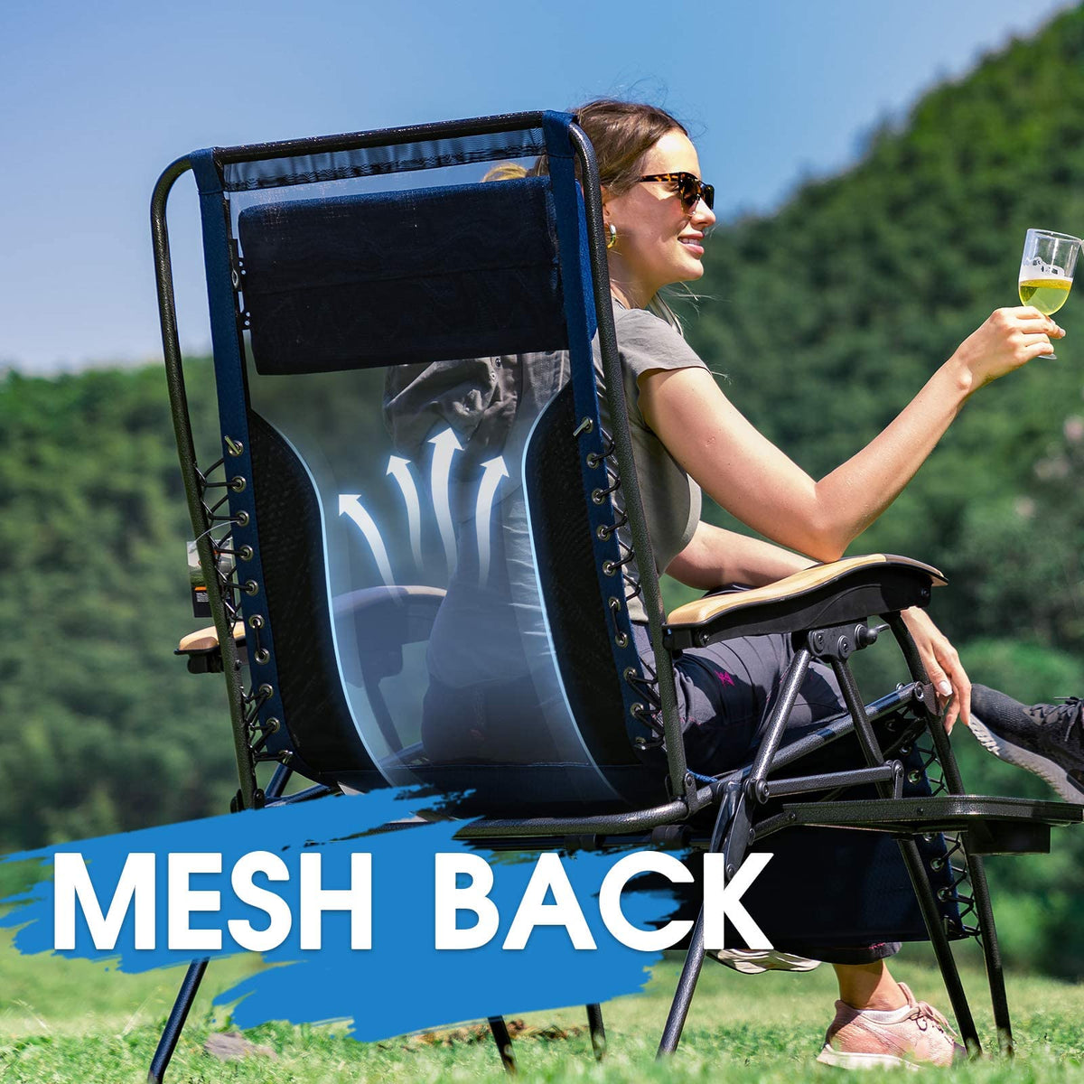 Oversized Mesh Zero Gravity Reclining Patio Chairs, 2 Pack M73893