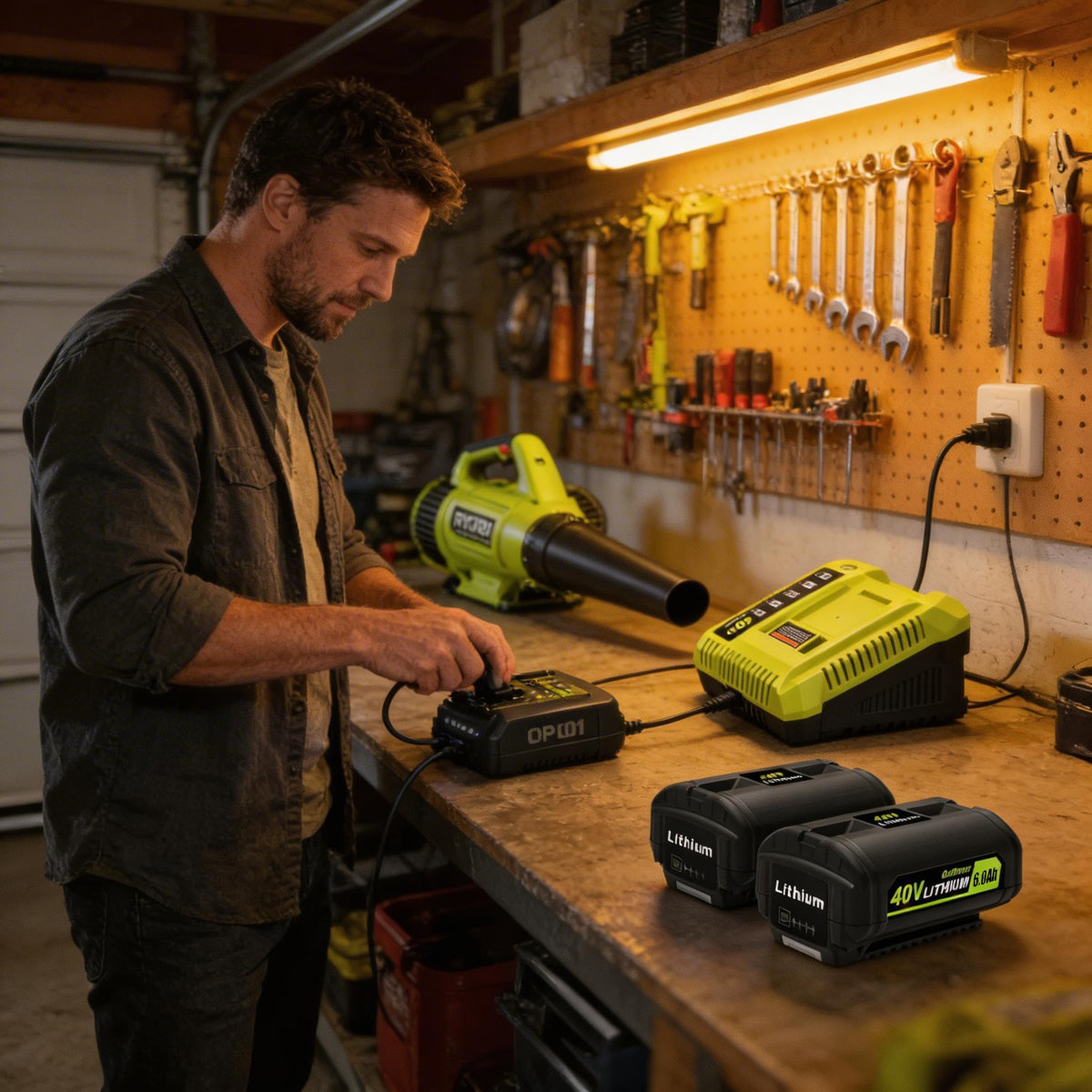 2-Pack 40V Lithium-Ion Battery and Charger Starter Kit G27874