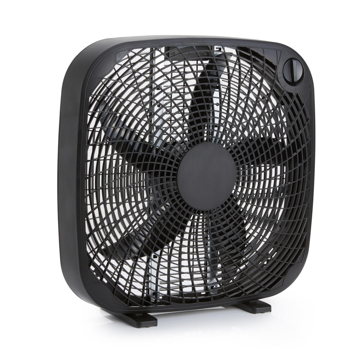 Black 20-Inch 3-Speed Box Fan with Carry Handle F49376