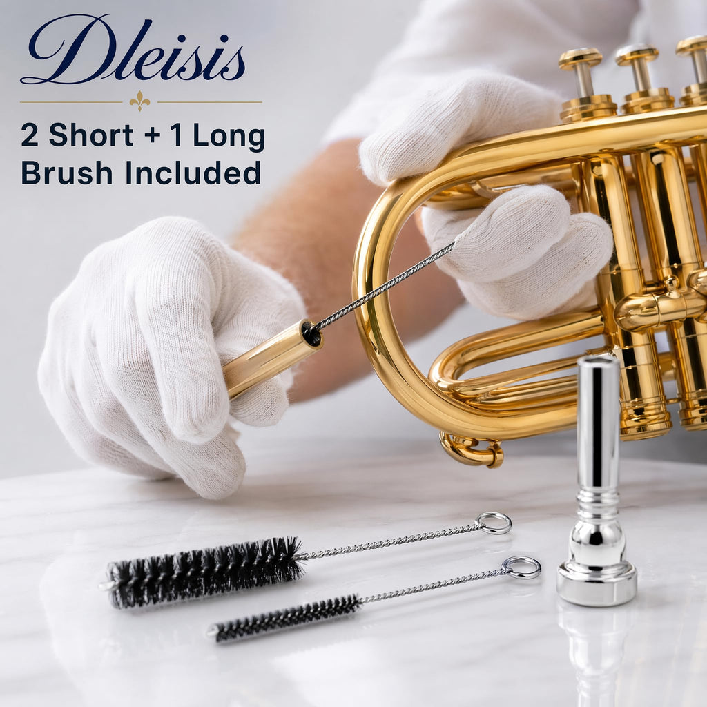 Bb Trumpet Brass Instrument with 7C Mouthpiece, Hard Case, Cleaning Kit S5043