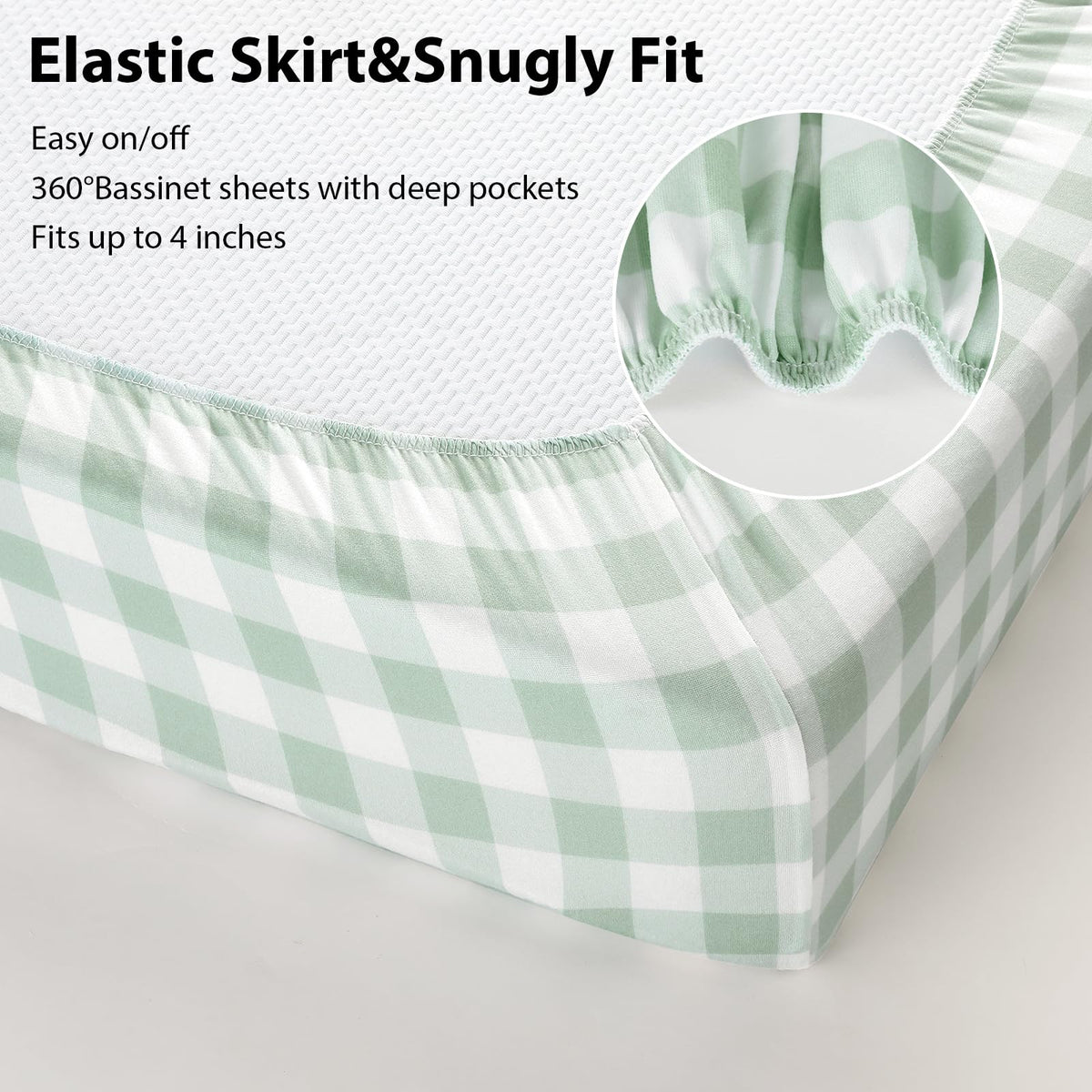 Fitted Bassinet Sheets 33”x20” 3-Pack I3885