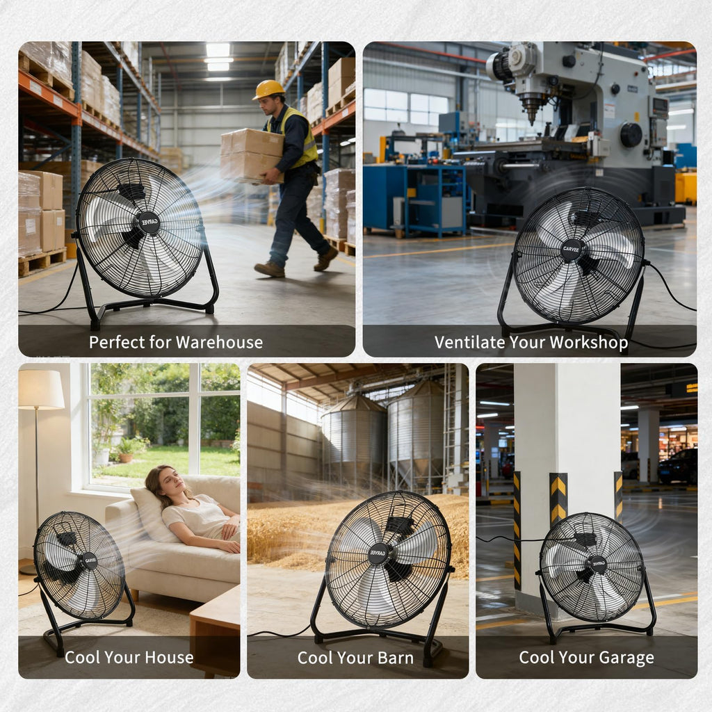 20 Inch 3 Speed High Velocity Industrial Floor Fan O639165