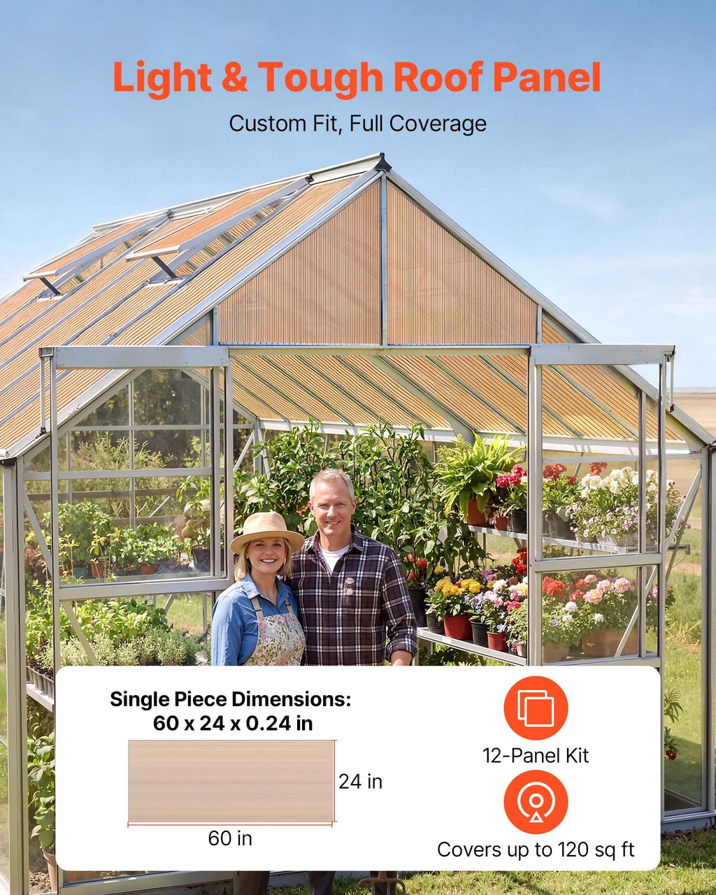 12Pcs Polycarbonate Roofing Panels Double Layer Z327