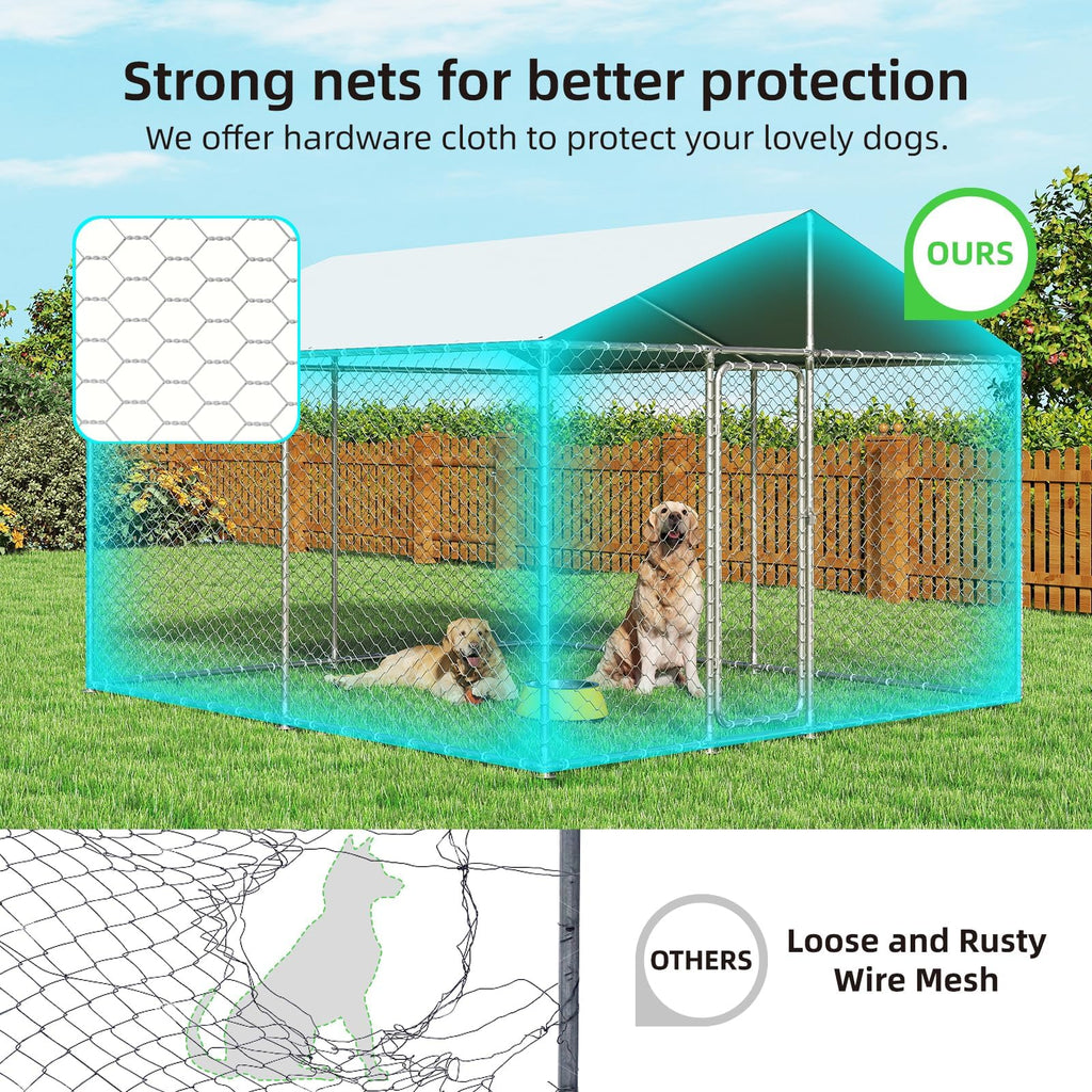 10x10 ft Heavy Duty Outdoor Dog Kennel F571