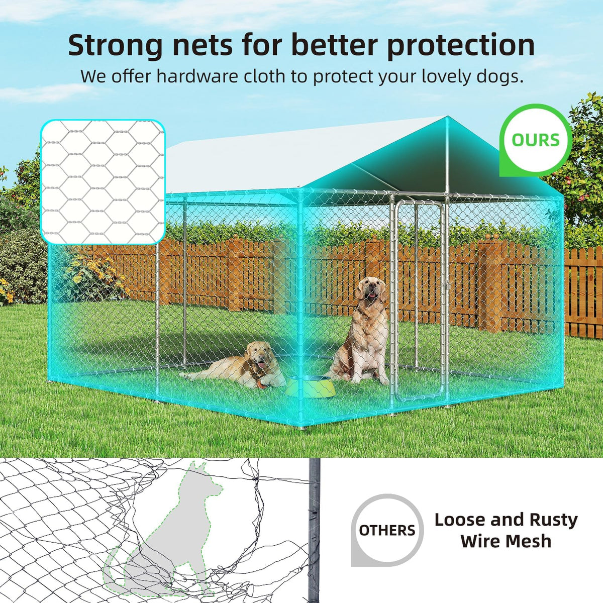 10x10 ft Heavy Duty Outdoor Dog Kennel F571