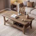 Solid Wood Coffee Table with Storage, 2-Tier Shelf H632711