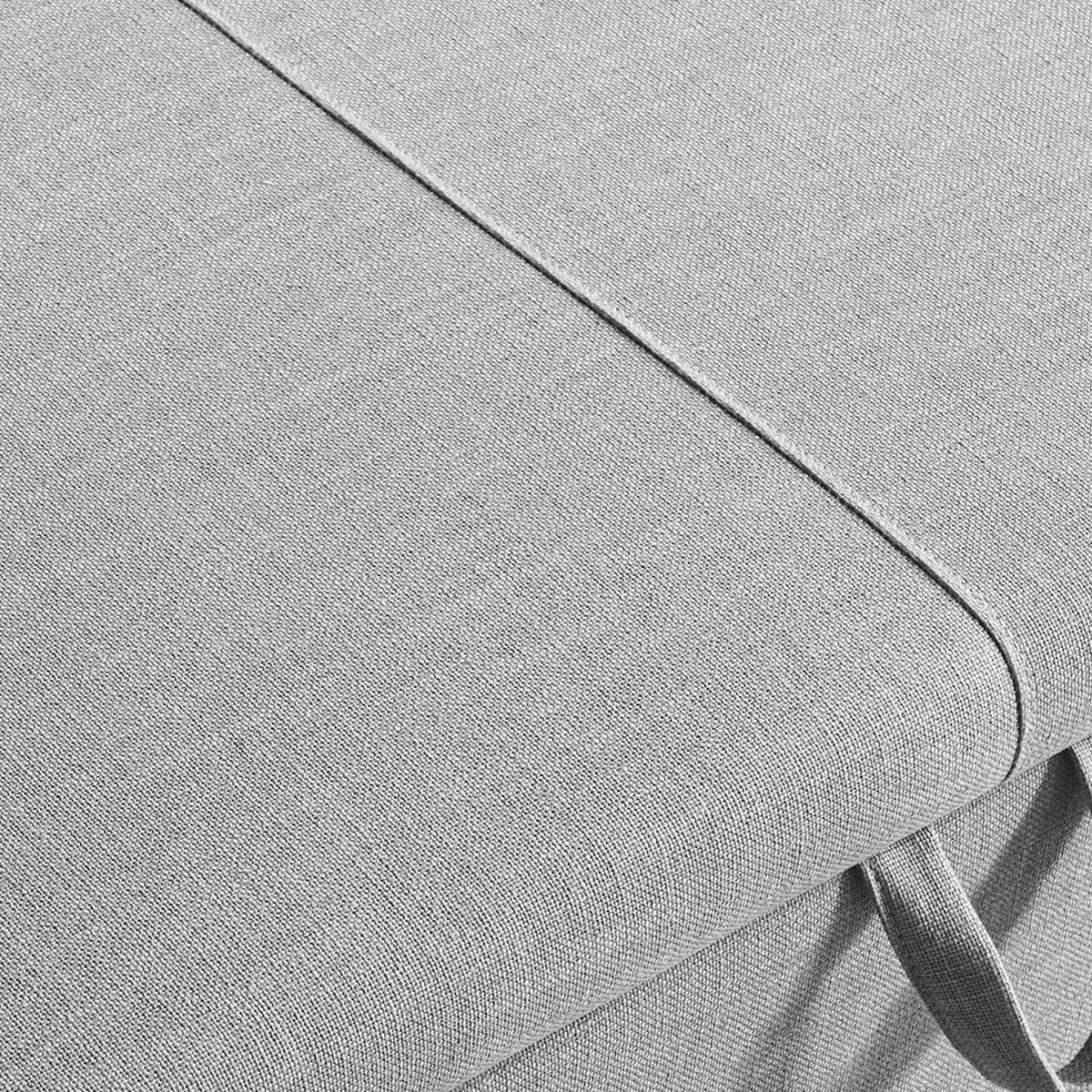 Grey Linen Upholstered Storage Bench with Wood Legs R2391