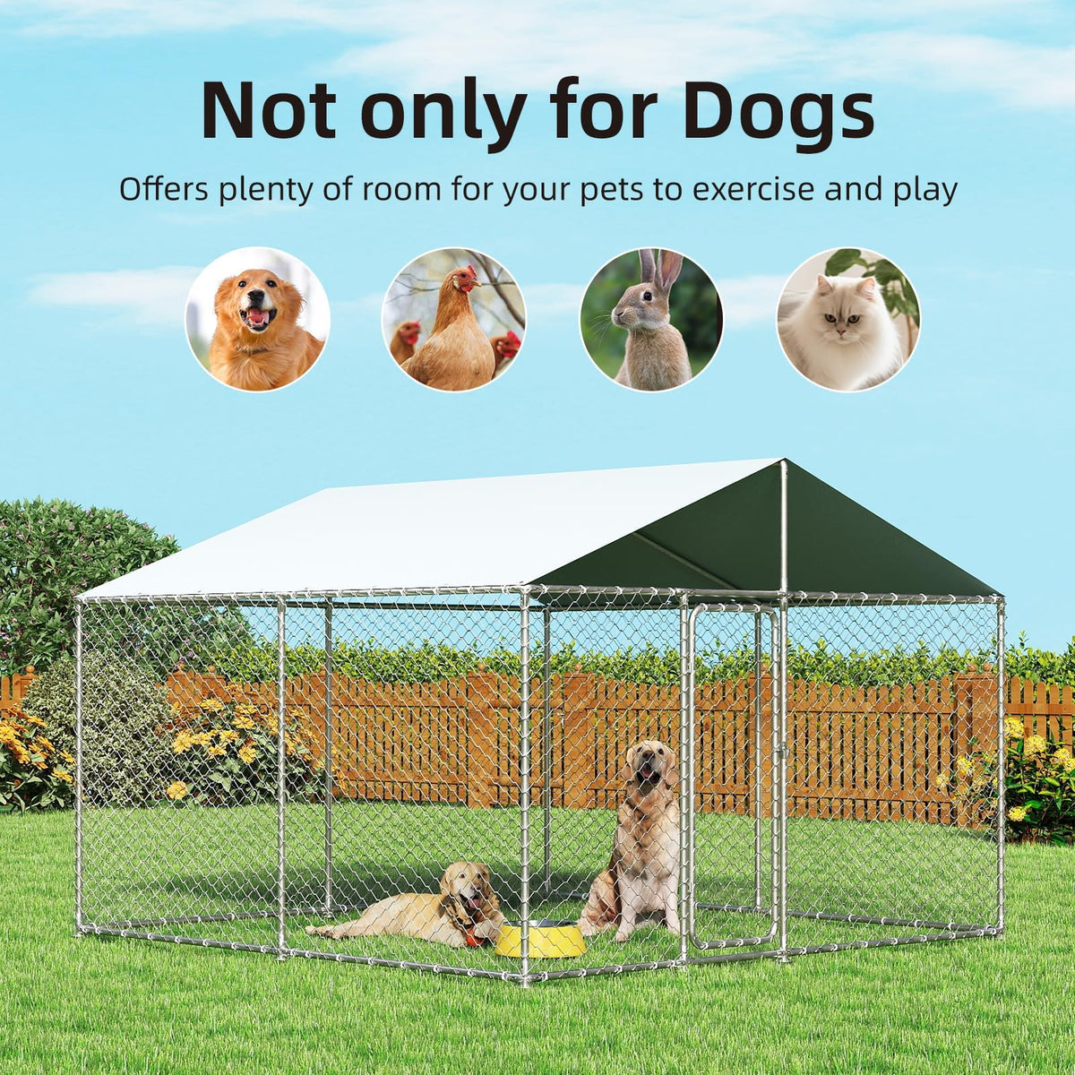 10x10 ft Heavy Duty Outdoor Dog Kennel F571