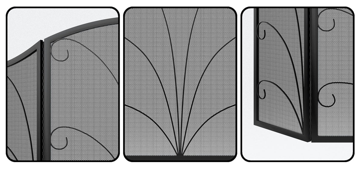 Arched Wrought Iron Fireplace Screen Z609